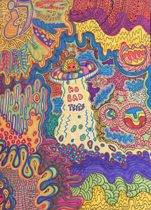 A Psychedelic Vision Of A Free-spirited Trippy Hippie. Wallpaper