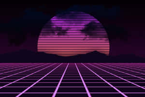 A Purple And Pink Background With A Sunset Wallpaper