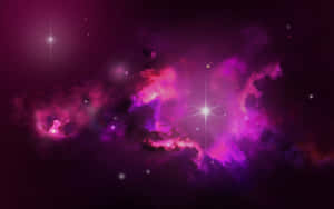 A Purple And Pink Space With Stars And Nebulas Wallpaper