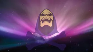 A Purple Background With A Skull And Crossbones Wallpaper