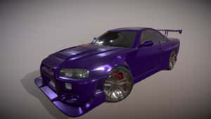 A Purple Car Is Shown In A 3d Model Wallpaper