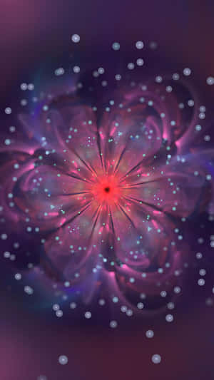 A Purple Flower With A Star In The Middle Wallpaper