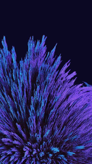 A Purple Flower With Blue And Black Colors Wallpaper