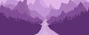 A Purple Mountain Landscape With A River Wallpaper