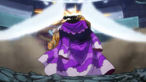 A Purple Robed Man Standing In A Cave Wallpaper