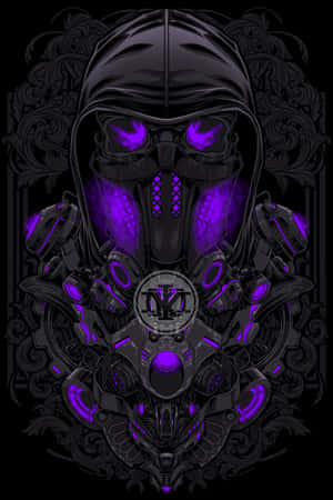 A Purple Skull With A Purple Glow Wallpaper