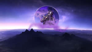 A Purple Sphere With A Purple Sphere In The Middle Wallpaper