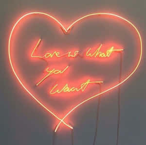 A Radiant Orange Heart Shines Bright Wallpaper