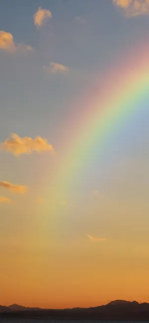 A Rainbow Is Seen Over A Body Of Water Wallpaper