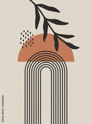 A Rainbow With A Leaf And A Branch Wallpaper