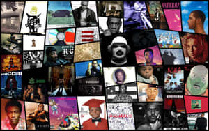 A Rap Collage Of Hip Hop Music Wallpaper