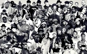 A Rap Collage Of Some Of The Most Influential Musicians Of Hip Hop Wallpaper