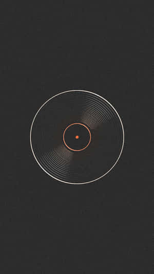 A Record With An Orange Circle On It Wallpaper