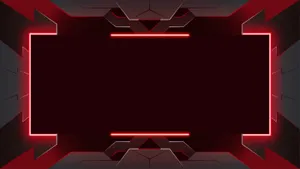 A Red And Black Frame With A Neon Light Wallpaper