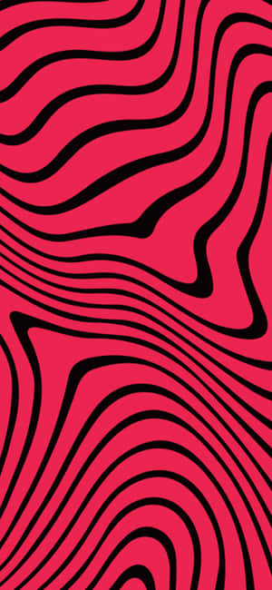 A Red And Black Zebra Pattern With Wavy Lines Wallpaper