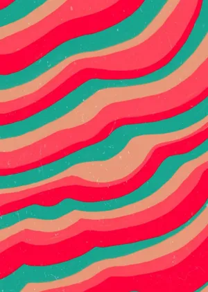 A Red And Green Striped Background With A Wavy Pattern Wallpaper