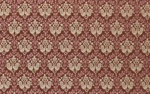A Red And White Fabric With A Floral Pattern Wallpaper