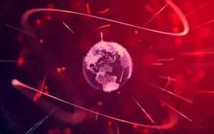 A Red Background With A Globe And A Red Light Wallpaper