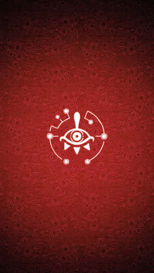 A Red Background With A White Circle And A White Eye Wallpaper