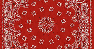 A Red Bandanna With White And Black Designs Wallpaper
