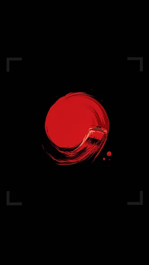 A Red Circle With A Black Background Wallpaper
