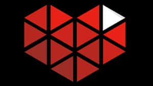 A Red Heart With A Black Background Wallpaper