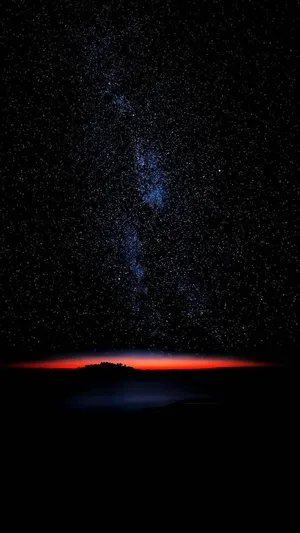 A Red Milky And Stars In The Sky Wallpaper