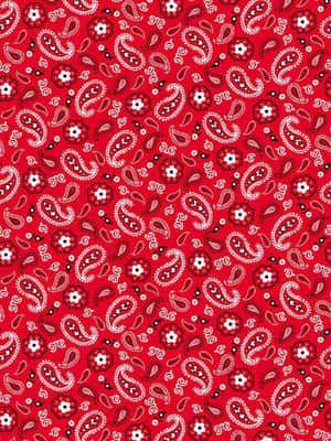 A Red Paisley Pattern With White Flowers Wallpaper