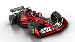 A Red Racing Car On A White Background Wallpaper