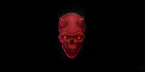 A Red Skull With Red Eyes On A Black Background Wallpaper
