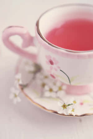 A Refreshing Cup Of Pink Tea Wallpaper