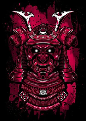 A Remarkable Samurai Helmet Display Wallpaper