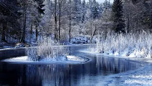 A River With Ice Wallpaper