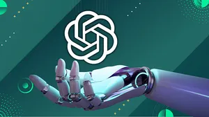 A Robot Hand Holding A Symbol Of A Koin Wallpaper