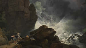 A Romantic Painting Depicting A Dreamy Landscape Wallpaper