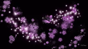 A Romantic Stroll Through A Dreamy Landscape Of Dark Cherry Blossoms. Wallpaper