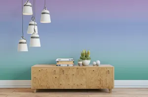 A Room With A Blue And Purple Wall Wallpaper