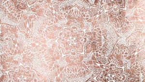 A Rose Gold And White Lace Pattern Wallpaper