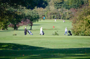 A Scenic Golf Green Landscape Wallpaper