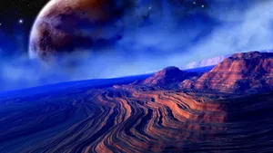 A Scenic Night Sky Pathway Wallpaper