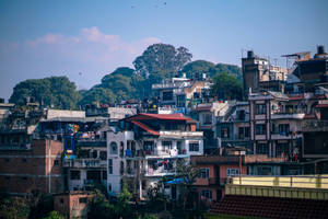 A Scenic Overlook Of Kathmandu City Wallpaper