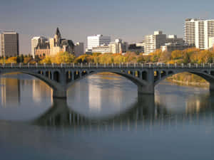 A Scenic View Of Saskatoon City Wallpaper