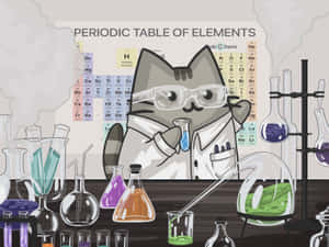 A Scientist Conducting A Colorful Chemistry Experiment In His Laboratory Wallpaper
