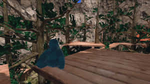 A Screenshot Of A Game With A Bird In The Forest Wallpaper