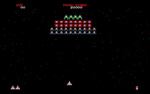 A Screenshot Of A Space Invader Game Wallpaper