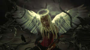 A Serene Angel With Majestic Wings Wallpaper