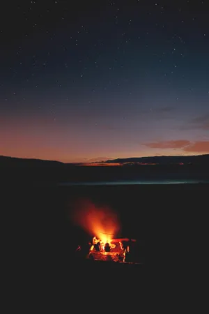 A Serene Beach Camping Getaway Wallpaper