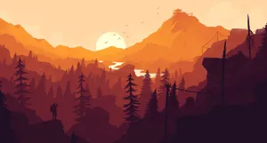 A Serene Orange Sunset Over The Horizon Wallpaper