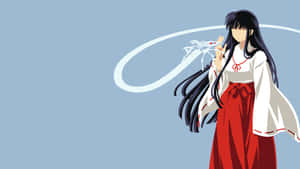 A Serene Portrait Of Kikyo From The Anime Series, Inuyasha. Wallpaper