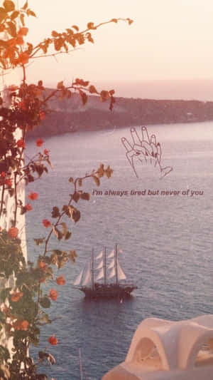 A Ship Is Sailing In The Water Near A Building Wallpaper